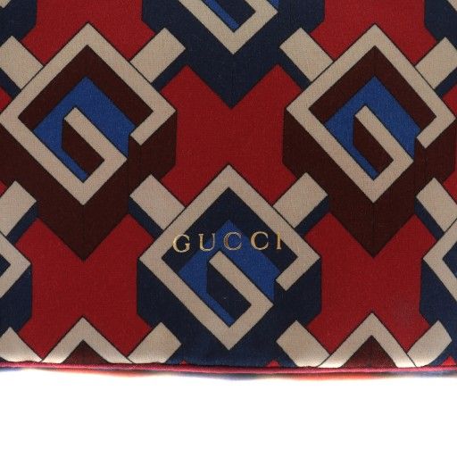 Gucci Clutch Bag Second Bag Geometric G All Over Pattern Magnet Logo Red Blue