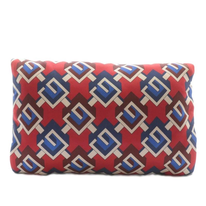Gucci Clutch Bag Second Bag Geometric G All Over Pattern Magnet Logo Red Blue