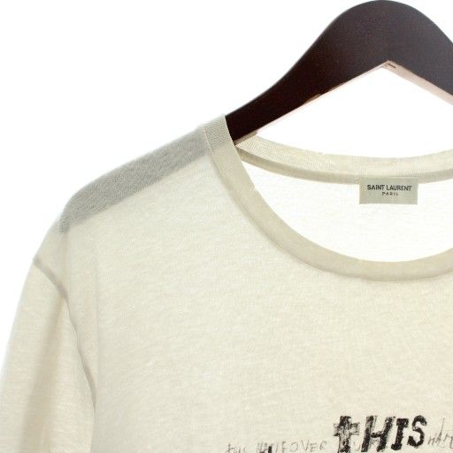 Saint Laurent Paris 19SS T-shirt Cut And Sewn Short Sleeves Crew Neck Damaged