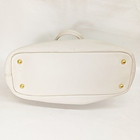 Prada Tote Leather Vittero Dino Beige Glaze Gold Color AA