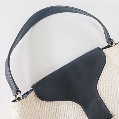 Gucci Hobo Bag Handbag One Shoulder Bag Jackie Canvas Leather Ivory Black AA