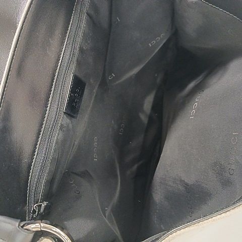 Gucci Hobo Bag Handbag One Shoulder Bag Jackie Canvas Leather Ivory Black AA