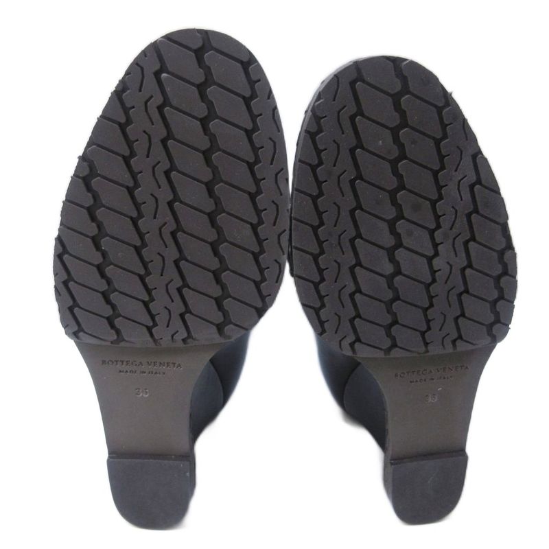 Bottega Veneta Intrecciato Short Boots Wedge Sole Leather Stitching Lace Up 36