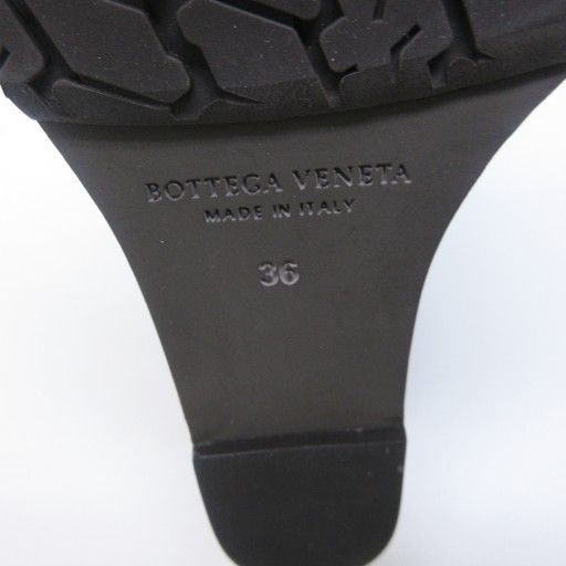 Bottega Veneta Intrecciato Short Boots Wedge Sole Leather Stitching Lace Up 36