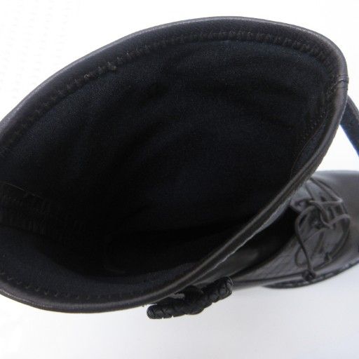 Bottega Veneta Intrecciato Short Boots Wedge Sole Leather Stitching Lace Up 36