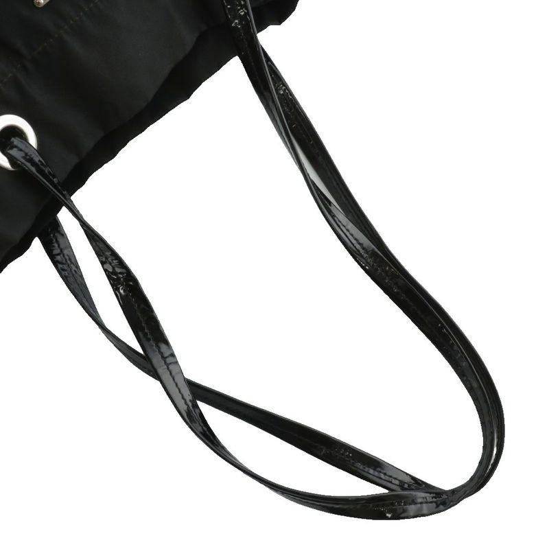 Prada Tote Bag Shoulder Drawstring Tessuto Nylon Leather Enamel Triangle Plate