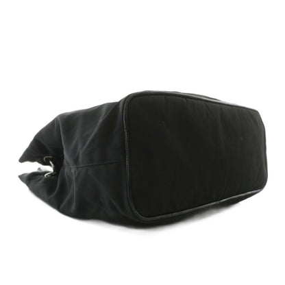 Prada Tote Bag Shoulder Drawstring Tessuto Nylon Leather Enamel Triangle Plate