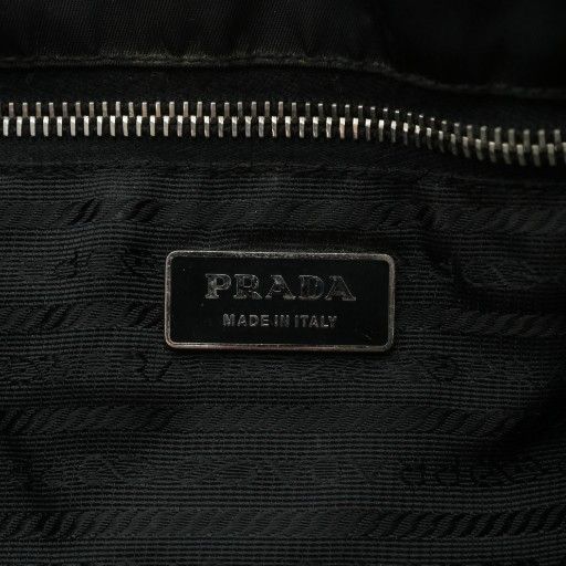 Prada Tote Bag Shoulder Drawstring Tessuto Nylon Leather Enamel Triangle Plate