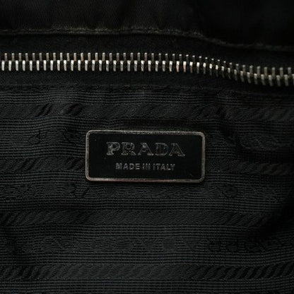 Prada Tote Bag Shoulder Drawstring Tessuto Nylon Leather Enamel Triangle Plate