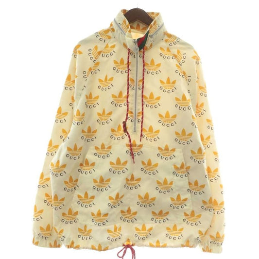 Gucci X Adidas Trefoil Print Jacket Anorak Jacket Nylon Half Zip Hood Storage