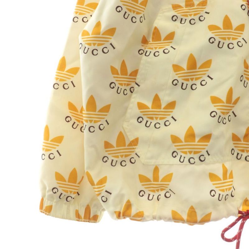 Gucci X Adidas Trefoil Print Jacket Anorak Jacket Nylon Half Zip Hood Storage