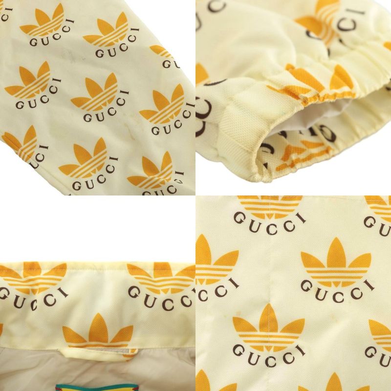 Gucci X Adidas Trefoil Print Jacket Anorak Jacket Nylon Half Zip Hood Storage