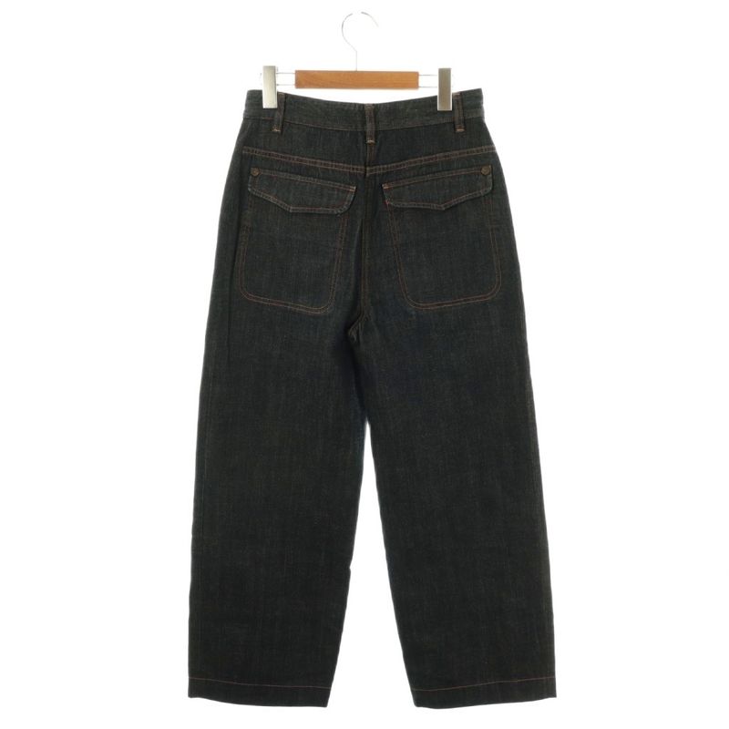 Chanel Front Pockets Denim Pants Jeans Zipper Fly Cotton 36 Dark Blue NR - OS