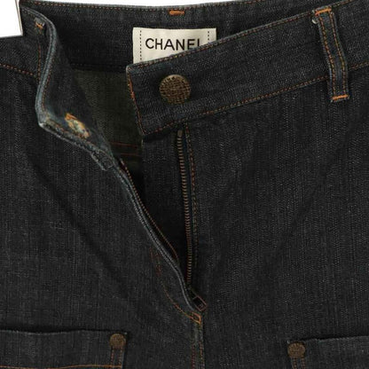 Chanel Front Pockets Denim Pants Jeans Zipper Fly Cotton 36 Dark Blue NR - OS