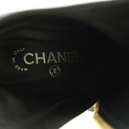Chanel Short Boots Pearl Heel 39C 24.5cm (9.65in) Black MI - OS