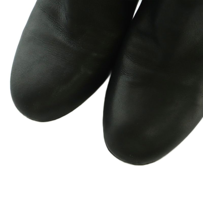 Chanel Short Boots Pearl Heel 39C 24.5cm (9.65in) Black MI - OS