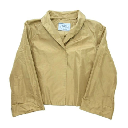Prada Re-nylon Tailored Jacket Short Length Beige 38 Approx M AA