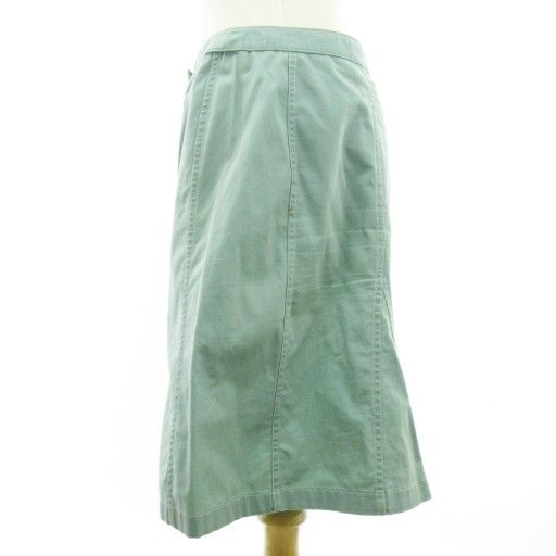 Chanel 05P Metal Button Coco Mark Long Skirt Wrap Skirt Roll Green 38 Approx M
