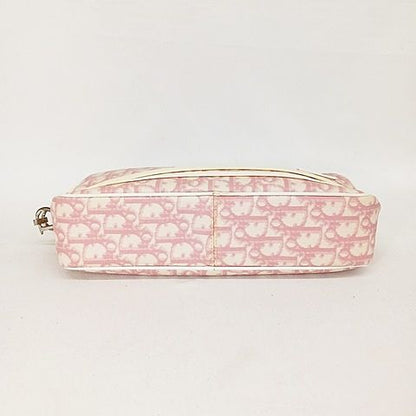 Christian DIOR Shoulder Bag Crossbody Diagonal Trotter Pink White AA