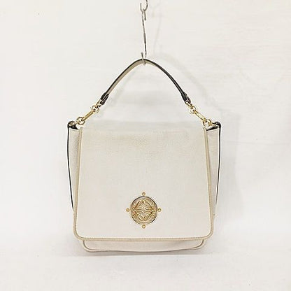 Loewe Maia Handbag One Shoulder Bag Anagram Leather Off White Gold Color AA