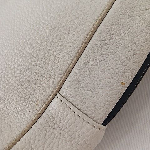 Loewe Maia Handbag One Shoulder Bag Anagram Leather Off White Gold Color AA