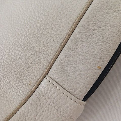 Loewe Maia Handbag One Shoulder Bag Anagram Leather Off White Gold Color AA