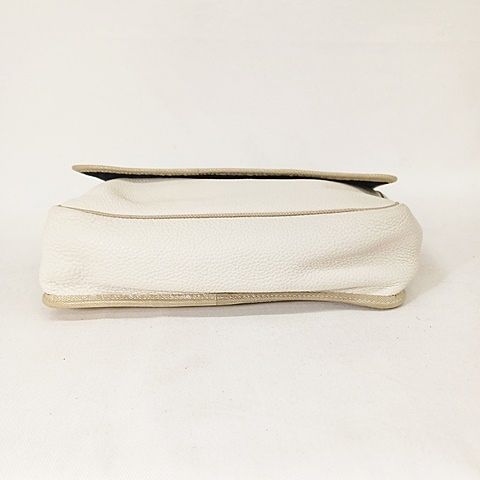 Loewe Maia Handbag One Shoulder Bag Anagram Leather Off White Gold Color AA