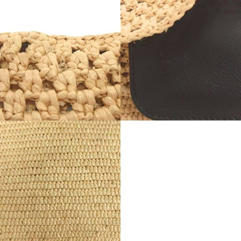 Loewe OLA Medium Summer Bag Shoulder Hand 2WAY Donut Chain Raffia & Calf Beige