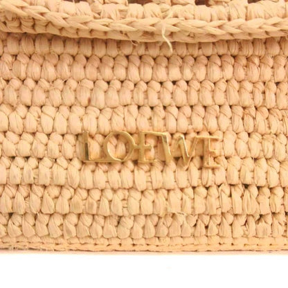Loewe OLA Medium Summer Bag Shoulder Hand 2WAY Donut Chain Raffia & Calf Beige