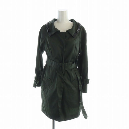 Prada Trench Coat Stencil Collar Long Sleeve Middle Logo Single Stone 36 XS