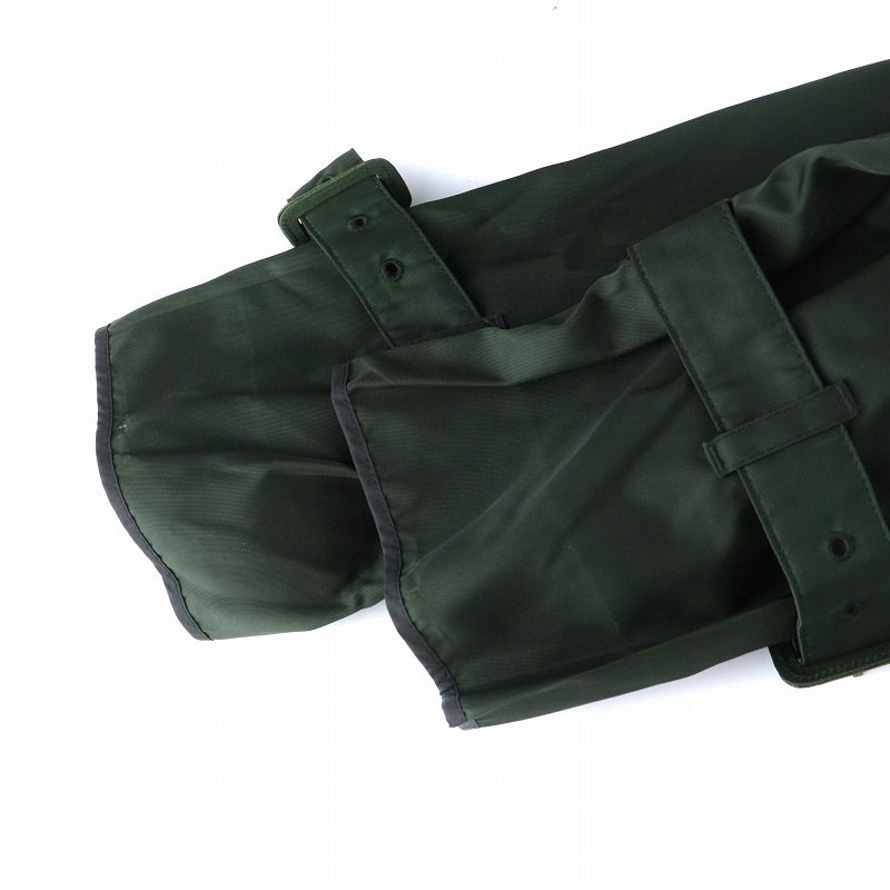 Prada Trench Coat Stencil Collar Long Sleeve Middle Logo Single Stone 36 XS