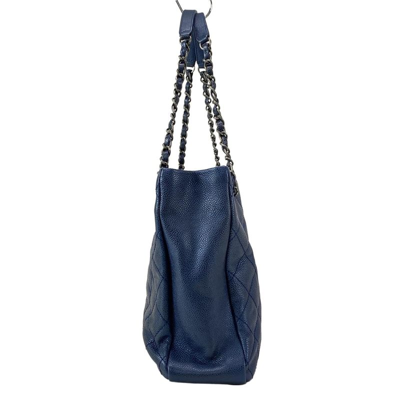 Chanel Shoulder Bag Matelasse Navy Chain Shoulder Coco Mark Vintage Silver