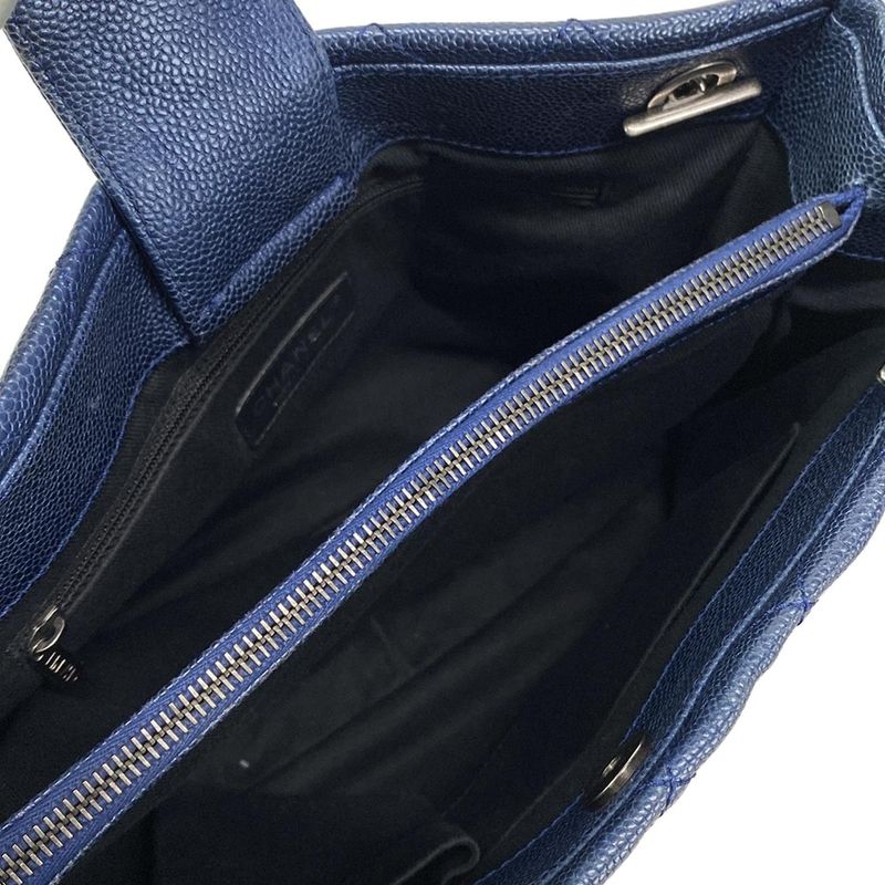 Chanel Shoulder Bag Matelasse Navy Chain Shoulder Coco Mark Vintage Silver