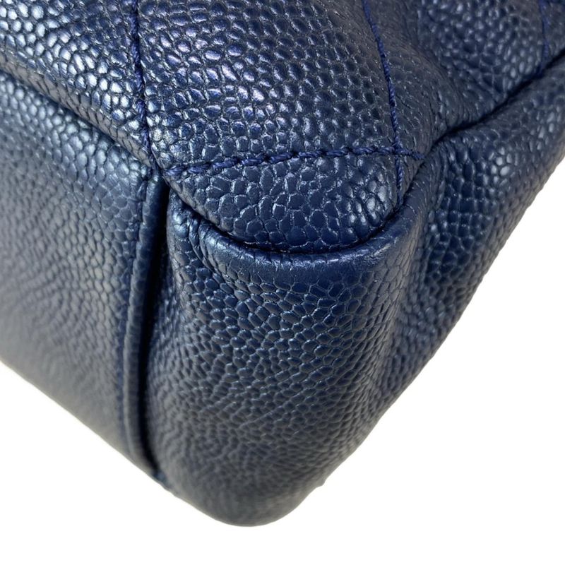 Chanel Shoulder Bag Matelasse Navy Chain Shoulder Coco Mark Vintage Silver