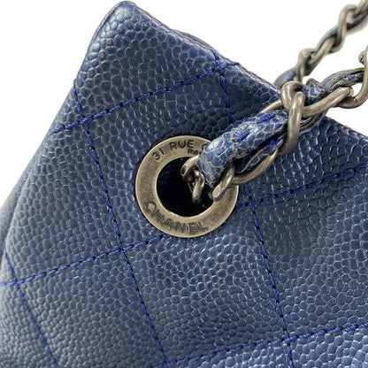 Chanel Shoulder Bag Matelasse Navy Chain Shoulder Coco Mark Vintage Silver