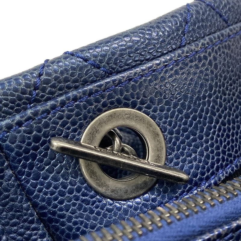 Chanel Shoulder Bag Matelasse Navy Chain Shoulder Coco Mark Vintage Silver