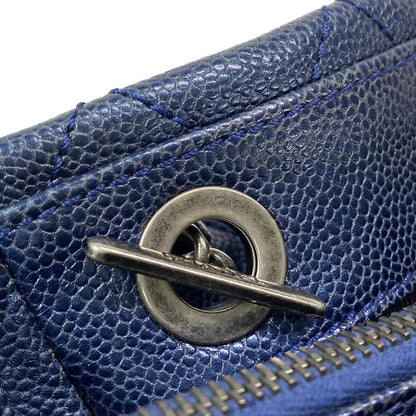 Chanel Shoulder Bag Matelasse Navy Chain Shoulder Coco Mark Vintage Silver