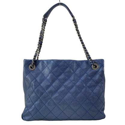 Chanel Shoulder Bag Matelasse Navy Chain Shoulder Coco Mark Vintage Silver