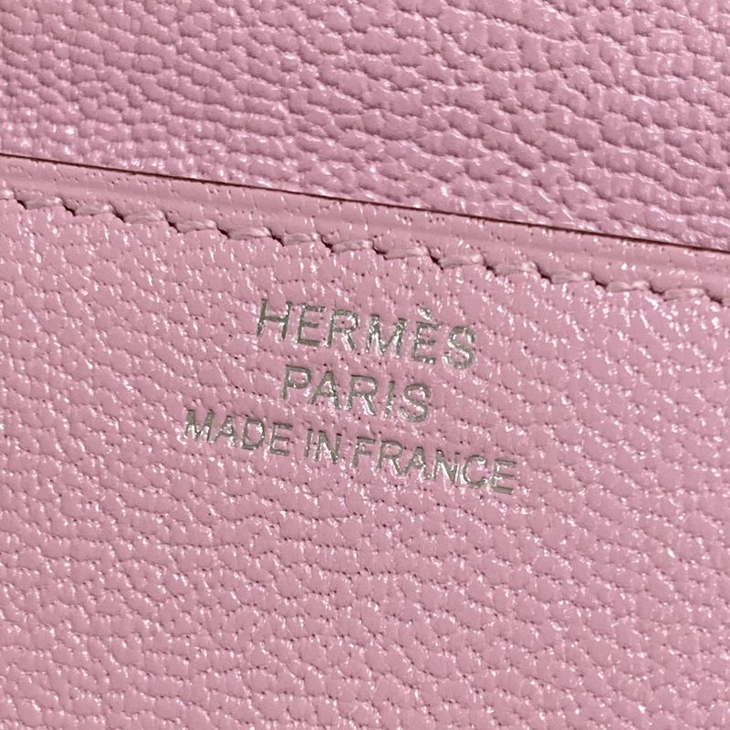 Hermes Wallet Click 16 Mauve Sylvestre Silver Hardware Shoulder Wallet