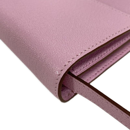 Hermes Wallet Click 16 Mauve Sylvestre Silver Hardware Shoulder Wallet