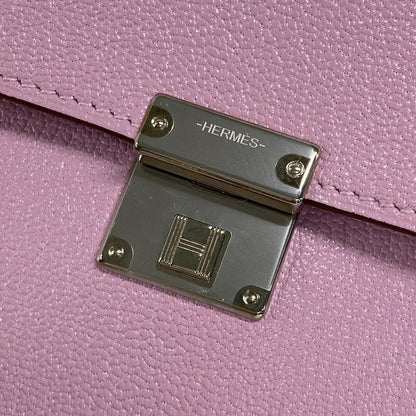Hermes Wallet Click 16 Mauve Sylvestre Silver Hardware Shoulder Wallet