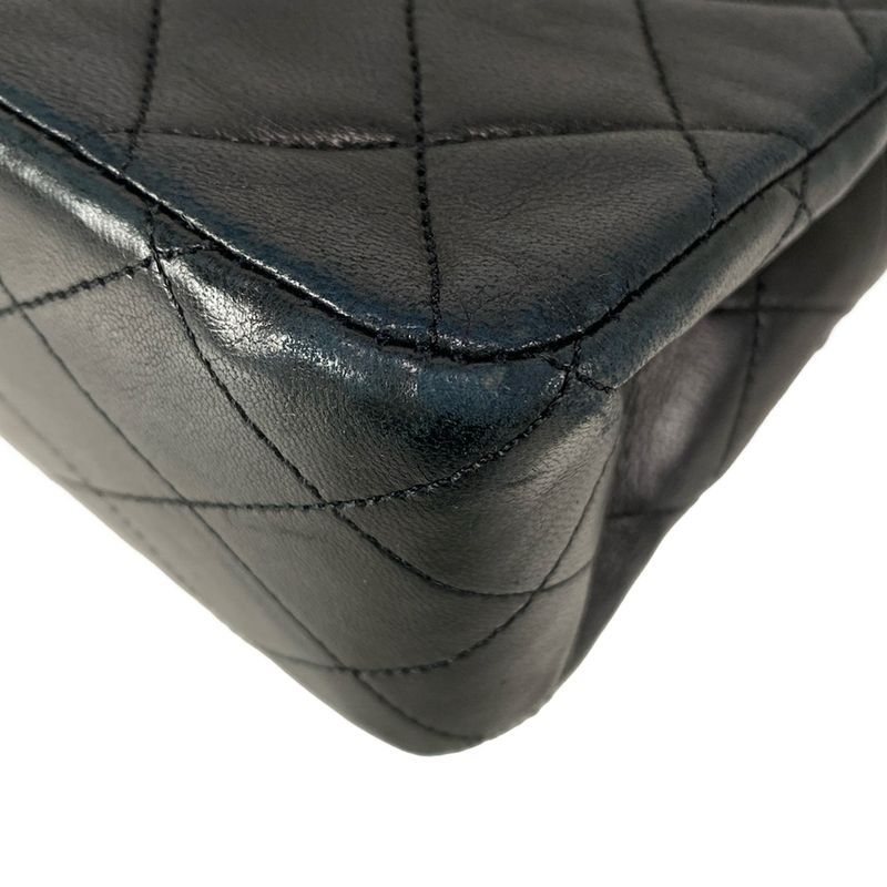 Chanel Shoulder Bag Double Flap Matelasse A01112 Black Gold Hardware Chain