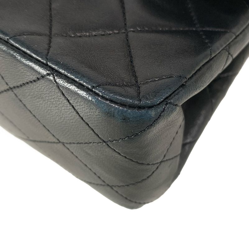 Chanel Shoulder Bag Double Flap Matelasse A01112 Black Gold Hardware Chain