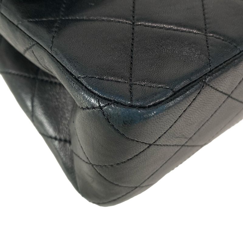 Chanel Shoulder Bag Double Flap Matelasse A01112 Black Gold Hardware Chain