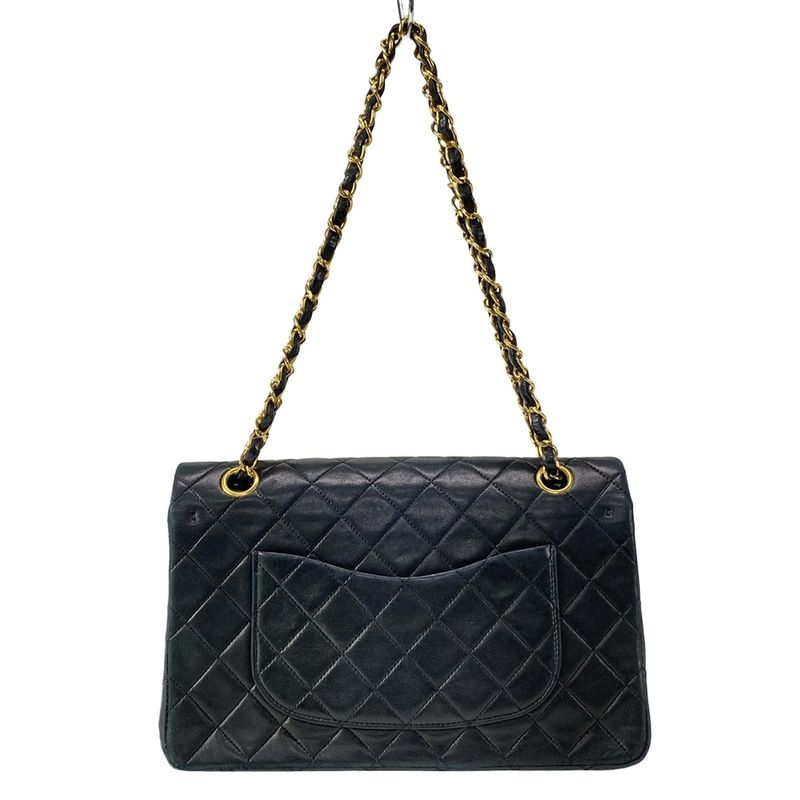 Chanel Shoulder Bag Double Flap Matelasse A01112 Black Gold Hardware Chain
