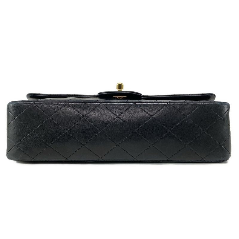 Chanel Shoulder Bag Double Flap Matelasse A01112 Black Gold Hardware Chain