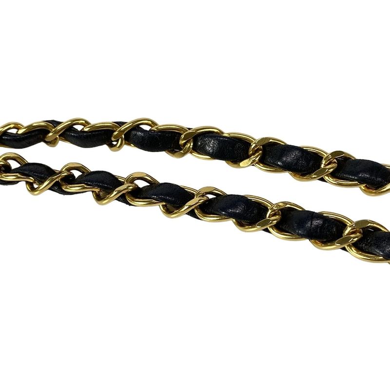 Chanel Shoulder Bag Double Flap Matelasse A01112 Black Gold Hardware Chain