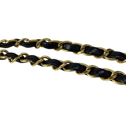 Chanel Shoulder Bag Double Flap Matelasse A01112 Black Gold Hardware Chain