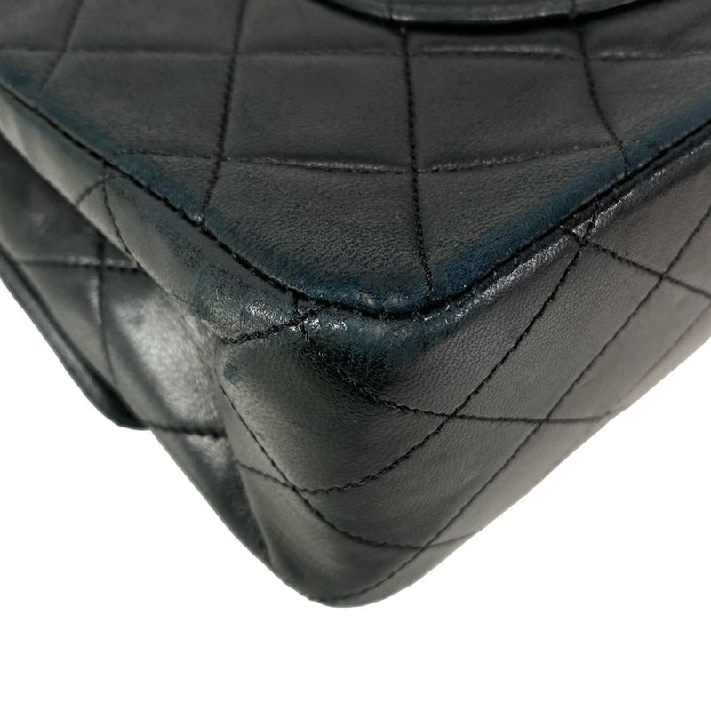 Chanel Shoulder Bag Double Flap Matelasse A01112 Black Gold Hardware Chain