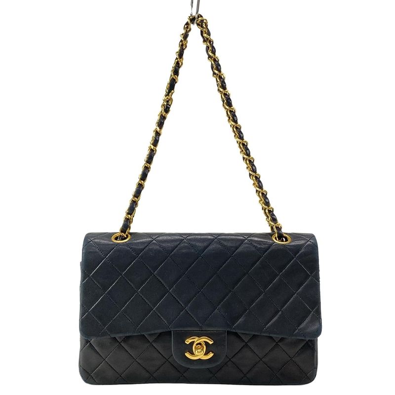 Chanel Shoulder Bag Double Flap Matelasse A01112 Black Gold Hardware Chain